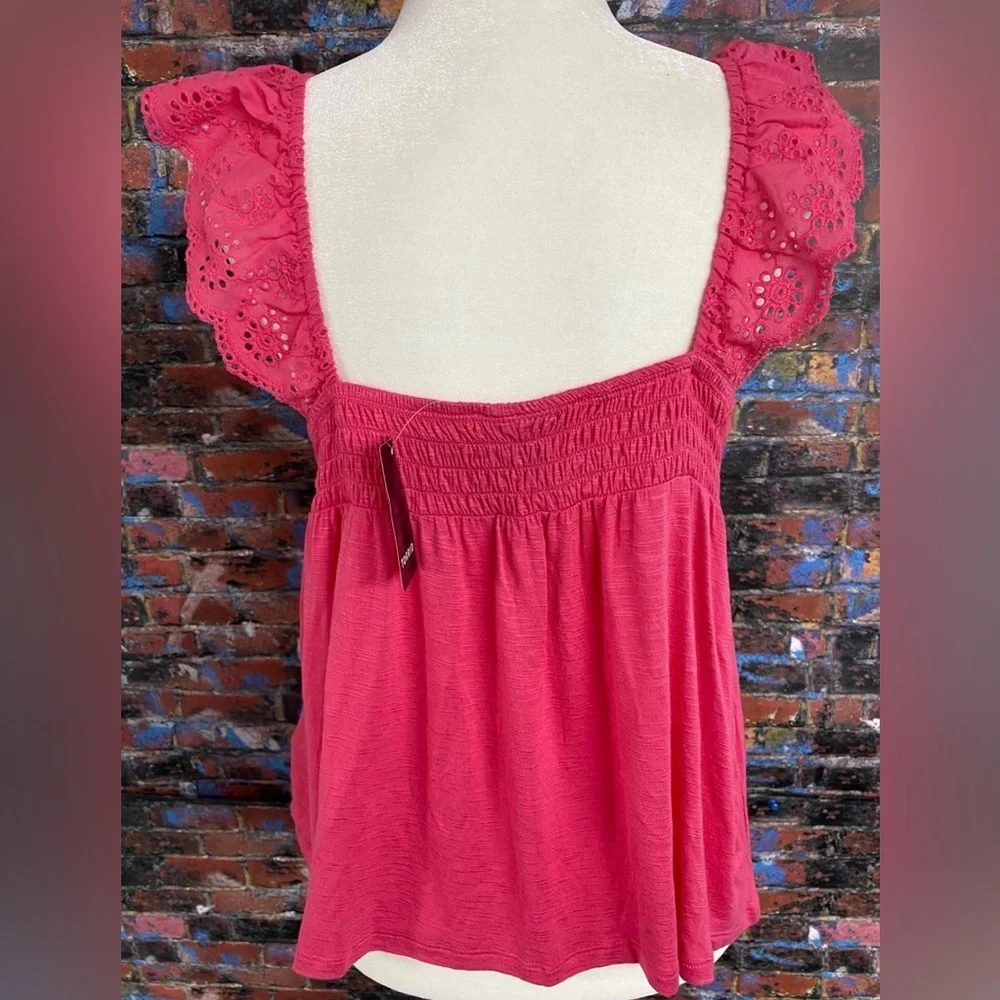 Torrid Pink Ruffle Sleeve Tank Top - Picture 6 of 9